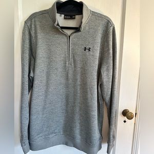 Men’s Under Armour half-zip pullover sweatshirt size large gray great condition.